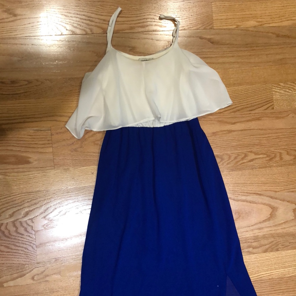 Charlotte Russe Blue and White Maxi Dress